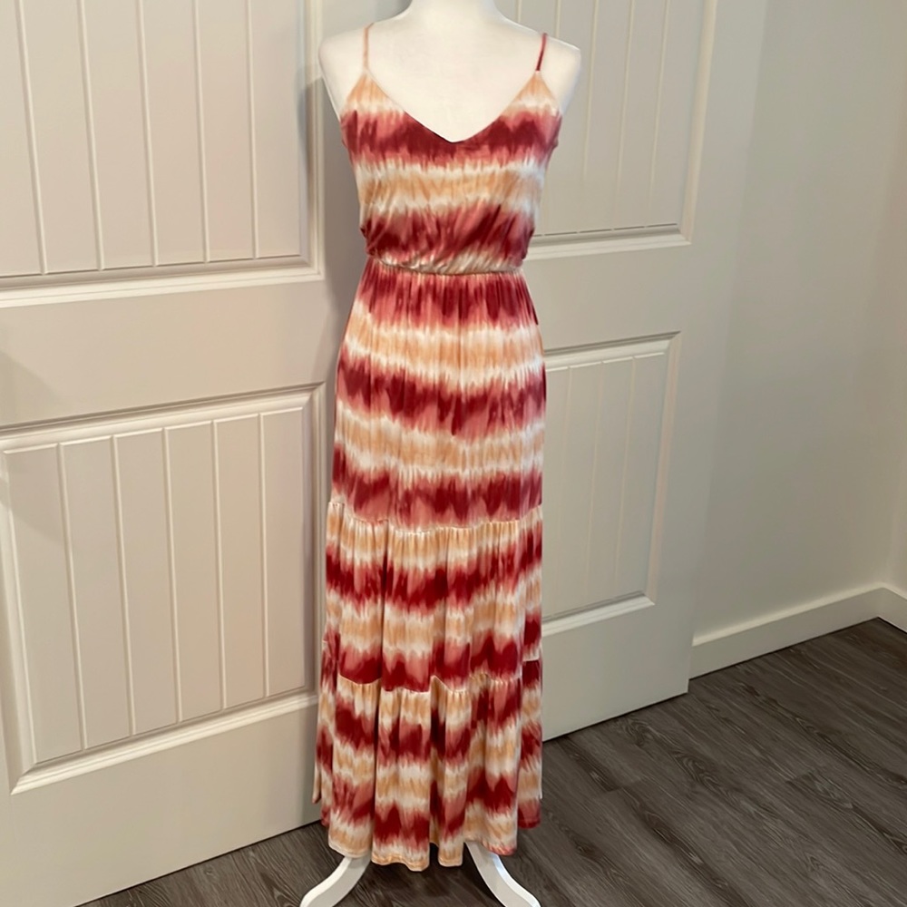 Lush Tiered Tie Dye Maxi Dress